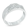 Thumbnail Image 1 of Men's 1/4 CT. T.W. Diamond Seven Stone Slant Anniversary Band in 10K White Gold