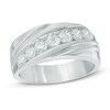 Thumbnail Image 0 of Men's 1/2 CT. T.W. Diamond Slant Anniversary Band in 10K White Gold
