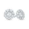Thumbnail Image 0 of 1/2 CT. T.W. Multi-Diamond Frame Flower Stud Earrings in 10K White Gold