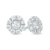 Thumbnail Image 1 of 1/2 CT. T.W. Multi-Diamond Frame Flower Stud Earrings in 10K White Gold