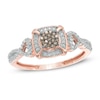 Thumbnail Image 1 of 1/5 CT. T.W. Composite Champagne and White Diamond Frame Promise Ring in 10K Rose Gold