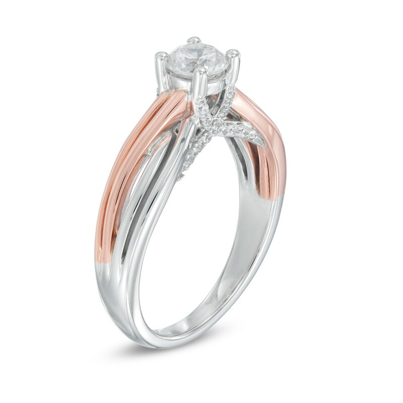 Main Image 2 of 5/8 CT. T.W. Diamond Swirl Engagement Ring in 14K Two-Tone Gold