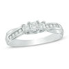 Thumbnail Image 0 of 1/2 CT. T.W. Princess-Cut Diamond Past Present Future® Engagement Ring in 10K White Gold