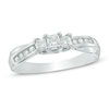 Thumbnail Image 1 of 1/2 CT. T.W. Princess-Cut Diamond Past Present Future® Engagement Ring in 10K White Gold