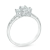 Thumbnail Image 1 of 1/2 CT. T.W. Princess-Cut Diamond Past Present Future® Ring in 14K White Gold
