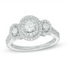 Thumbnail Image 0 of 3/4 CT. T.W. Diamond Oval Frame Past Present Future® Ring in 14K White Gold