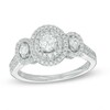 Thumbnail Image 1 of 3/4 CT. T.W. Diamond Oval Frame Past Present Future® Ring in 14K White Gold
