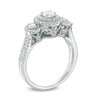 Thumbnail Image 2 of 3/4 CT. T.W. Diamond Oval Frame Past Present Future® Ring in 14K White Gold