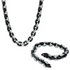 Thumbnail Image 1 of Black IP Stainless Steel Chain Necklace and Bracelet Set - 24"