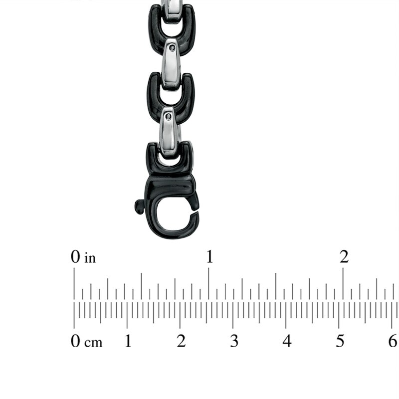 Main Image 3 of Black IP Stainless Steel Chain Necklace and Bracelet Set - 24"