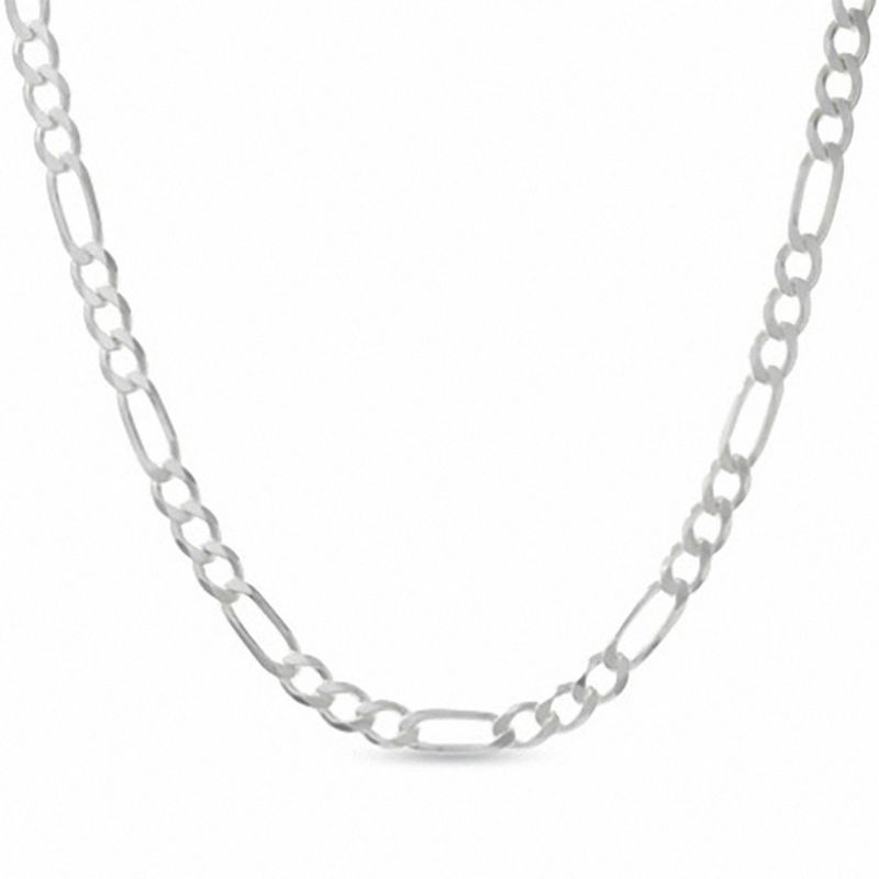 Main Image 1 of Men's Sterling Silver 220 Gauge Figaro Chain Necklace - 24"