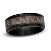 Thumbnail Image 0 of Men's 8.0mm Black Stainless Steel Dark Camouflage Inlay Comfort Fit Wedding Band
