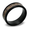 Thumbnail Image 2 of 8.0mm Black Stainless Steel Dark Camouflage Inlay Comfort Fit Wedding Band