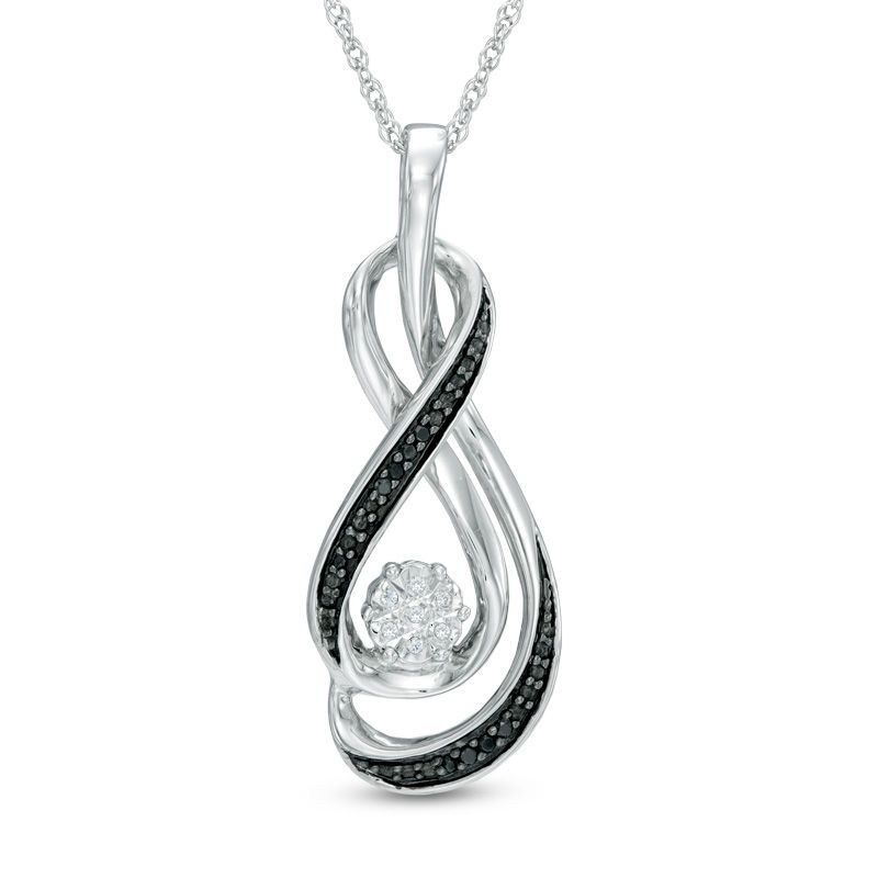 Zales black diamond infinity necklace sales