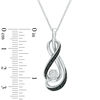 Thumbnail Image 1 of Enhanced Black and White Diamond Accent Cluster Infinity Pendant in Sterling Silver