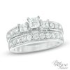 Thumbnail Image 0 of 1-1/3 CT. T.W. Princess-Cut Diamond Past Present Future® Bridal Set in 14K White Gold