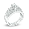 Thumbnail Image 1 of 1-1/3 CT. T.W. Princess-Cut Diamond Past Present Future® Bridal Set in 14K White Gold