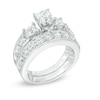 Thumbnail Image 2 of 2-3/4 CT. T.W. Princess-Cut Diamond Past Present Future® Bridal Set in 14K White Gold
