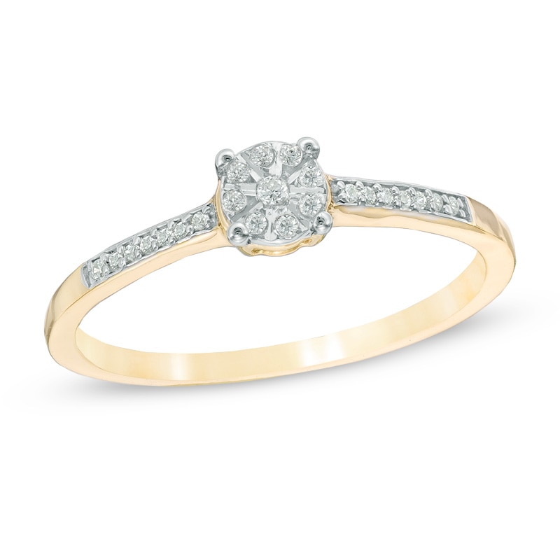 Main Image 1 of 1/15 CT. T.W. Multi-Diamond Promise Ring in 10K Gold