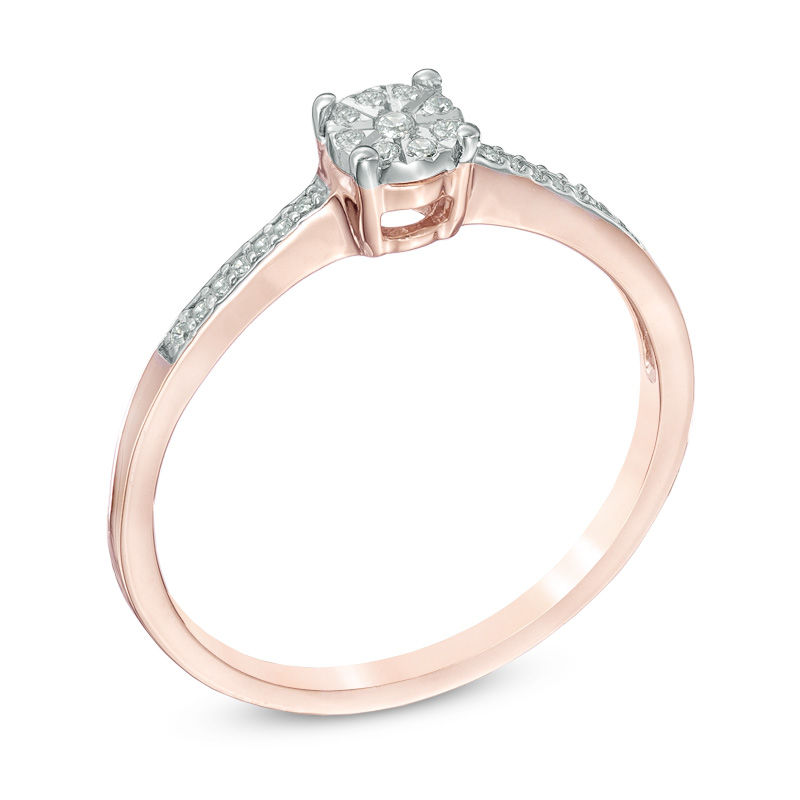 Rose gold diamond promise rings sales