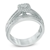 Thumbnail Image 2 of 1/5 CT. T.W. Diamond Square Frame Cluster Trio Wedding Ensemble in 10K White Gold