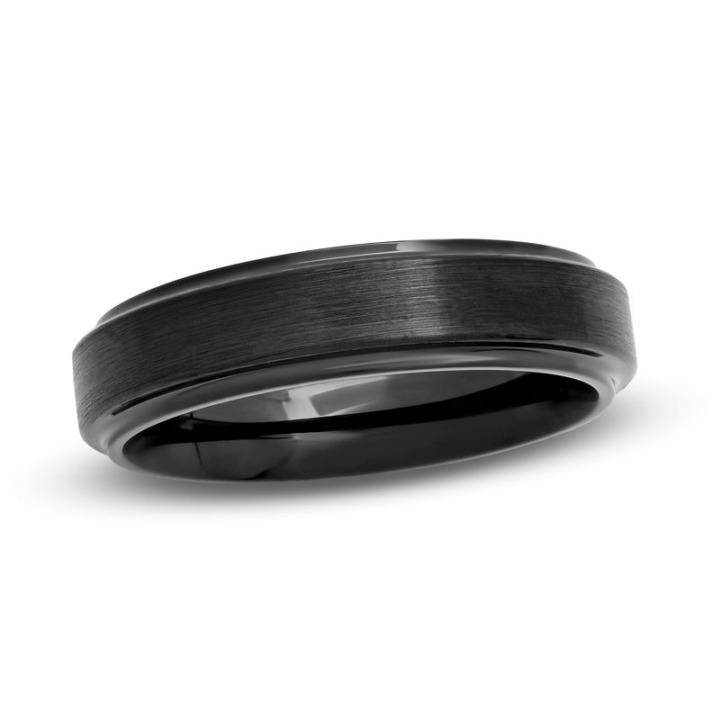 Men's 8.0mm Black Stainless Steel Wedding Band