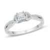 Thumbnail Image 0 of 1/4 CT. T.W. Diamond Heart Sides Split Shank Promise Ring in 10K White Gold