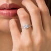 Thumbnail Image 2 of Multi-Diamond Accent Square Promise Ring in 10K White Gold