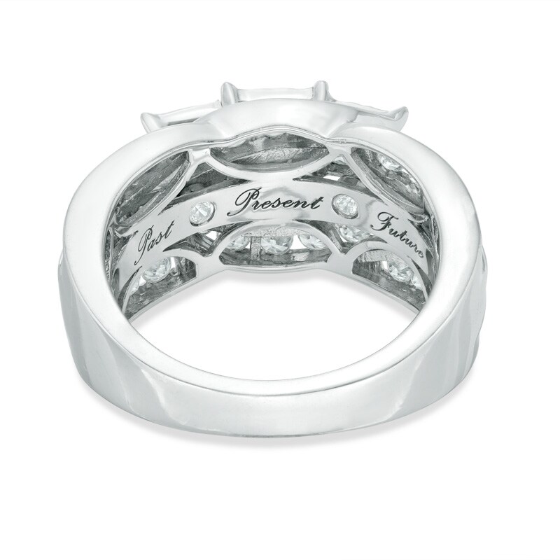 Main Image 3 of Past Present Future® 2 CT. T.W. Princess-Cut Diamond Engagement Ring in 14K White Gold