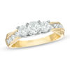 Thumbnail Image 0 of 1 CT. T.W. Diamond Past Present Future® Engagement Ring in 10K Gold