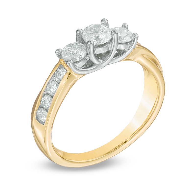 Main Image 2 of 1 CT. T.W. Diamond Past Present Future® Engagement Ring in 10K Gold