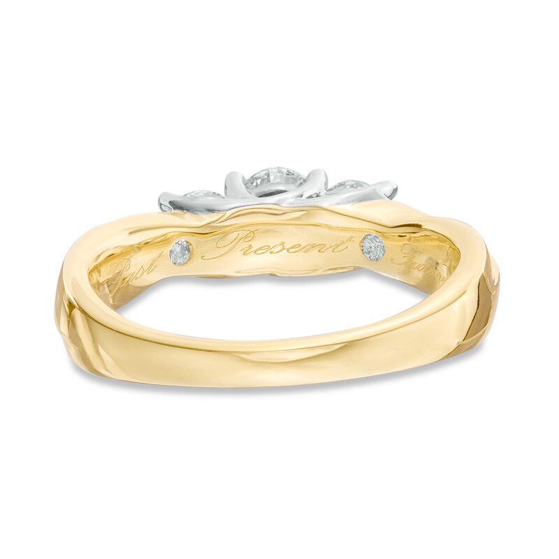 Main Image 3 of 1 CT. T.W. Diamond Past Present Future® Engagement Ring in 10K Gold