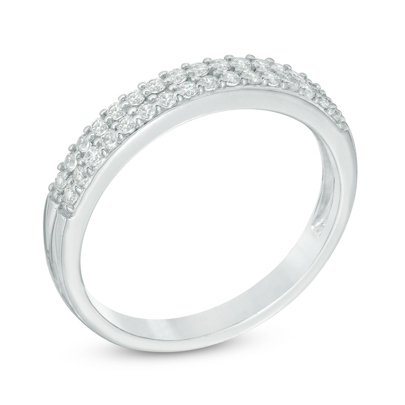1/3 CT. T.W. Diamond Double Row Band in 14K White Gold