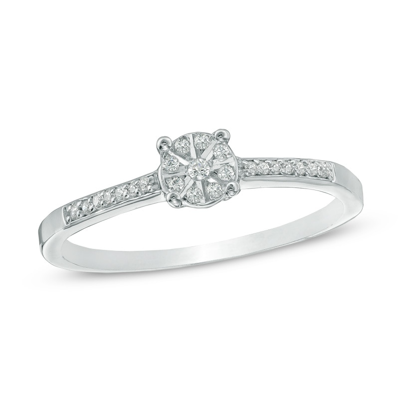 Main Image 1 of Diamond Accent Promise Ring in 10K White Gold