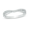 Thumbnail Image 1 of 1/20 CT. T.W. Diamond Double Row Contour Wedding Band in 14K White Gold