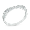 Thumbnail Image 2 of 1/20 CT. T.W. Diamond Double Row Contour Wedding Band in 14K White Gold