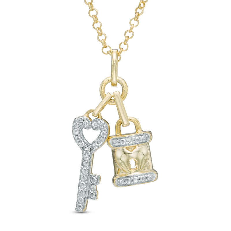 Key and Padlock Necklace Gold plated necklace Gold necklaces for women Gold jewelry for women Jewelry gift for women Simple necklace gold