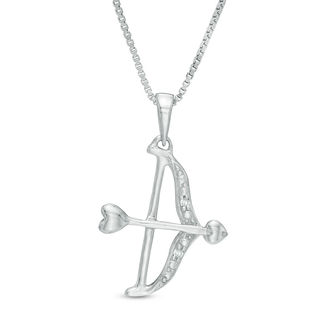 1/10 CT. T.W. Diamond Anchor Pendant in Sterling Silver and 10K
