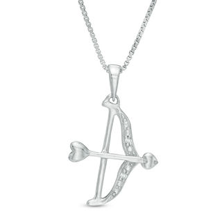 1/10 CT. T.W. Diamond Anchor Pendant in Sterling Silver and 10K