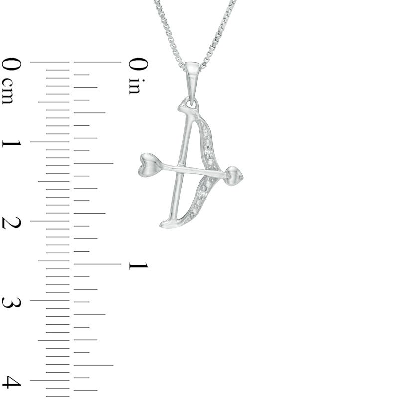 Main Image 2 of Diamond Accent Bow with Arrow Pendant in Sterling Silver