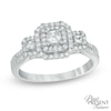 Thumbnail Image 0 of 1/2 CT. T.W. Princess-Cut Diamond Past Present Future®Frame Engagement Ring in 14K White Gold