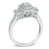 Thumbnail Image 1 of 1/2 CT. T.W. Princess-Cut Diamond Past Present Future®Frame Engagement Ring in 14K White Gold