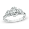 Thumbnail Image 0 of 1/2 CT. T.W. Diamond Past Present Future® Double Frame Engagement Ring in 14K White Gold