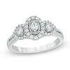 Thumbnail Image 1 of 1/2 CT. T.W. Diamond Past Present Future® Double Frame Engagement Ring in 14K White Gold