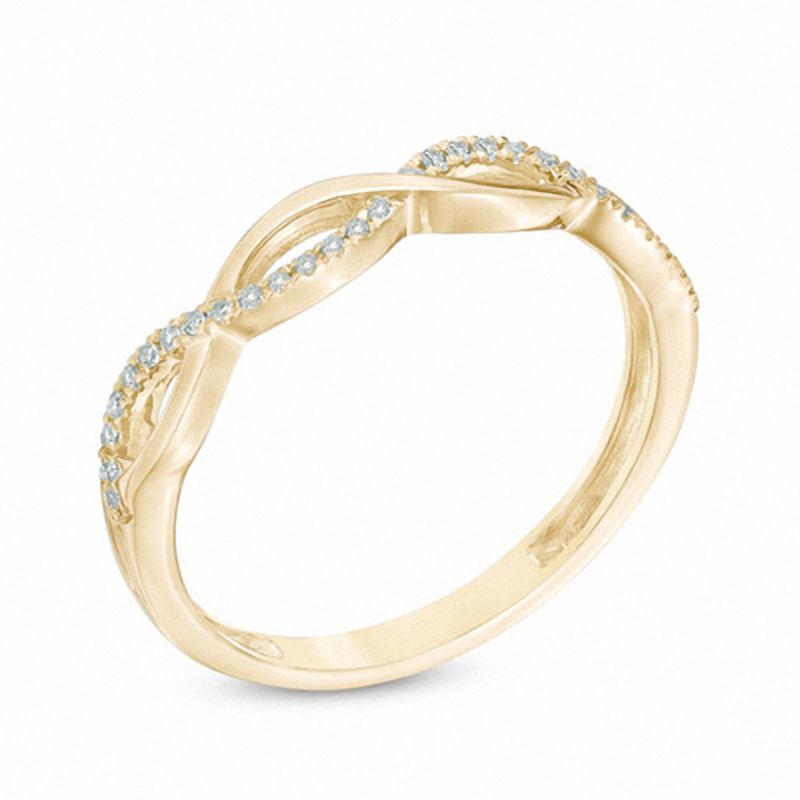 1/10 CT. T.W. Diamond Loose Braid Anniversary Band in 10K Gold