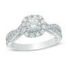Thumbnail Image 0 of 1 CT. T.W. Diamond Frame Twist Shank Engagement Ring in 14K White Gold