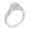 Thumbnail Image 1 of 1 CT. T.W. Diamond Frame Twist Shank Engagement Ring in 14K White Gold