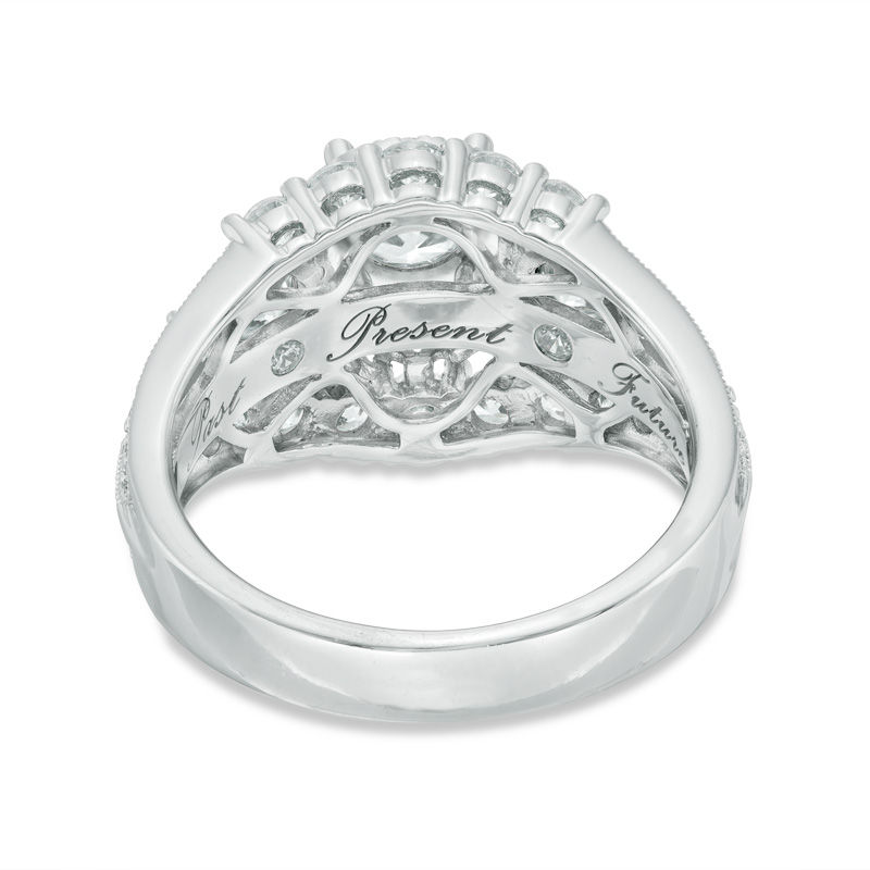 Main Image 3 of 2 CT. T.W. Diamond Past Present Future® Engagement Ring in 14K White Gold