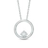 Thumbnail Image 1 of 1/8 CT. Diamond Solitaire Circle Pendant in 10K White Gold