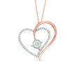 Thumbnail Image 0 of 1/2 CT. T.W. Diamond Tilted Heart Pendant in 10K Two-Tone Gold